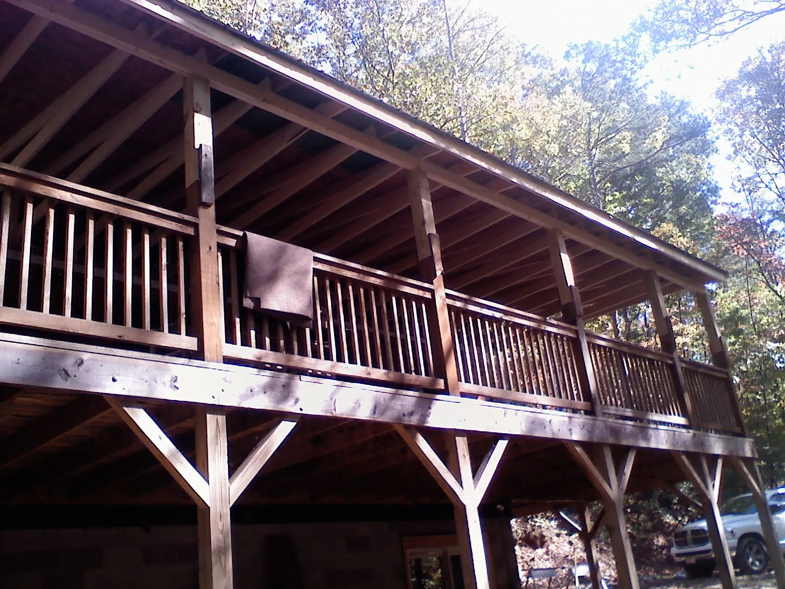 Timber framing under a new elevated porch and deck — Roof Leak Repair in Tennessee Ridge by Roofing Brothers